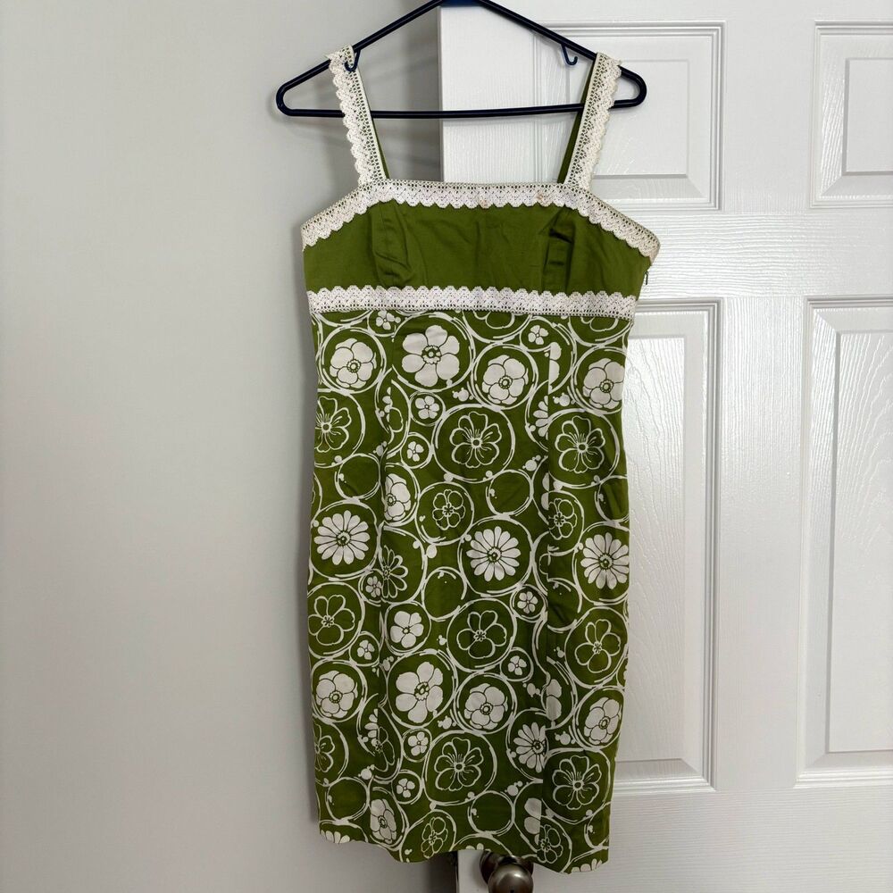 Ann Klein Green Floral Dainty New York Dress